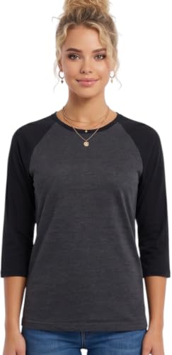 Image of ToBeInStyle Women's Classic Two Color Cotton Baseball T-Shirts