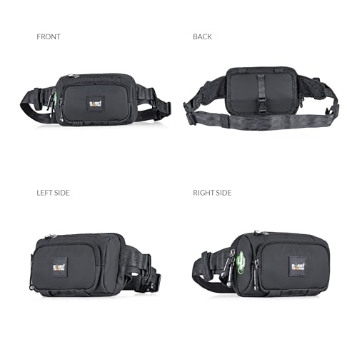 Image of MONKEY TROOPERS Spee Fanny Pack Men & Women, 3L | Black Chest Bag | Lightweight, Water Resistant, Mounts on Bike Tank, Handle, Touch-Sensitive Mobile Pocket, Key Hook, Quick Pockets Waist Bag