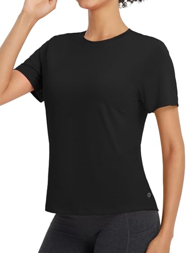baleaf Womens Workout Tops Short Sleeve Loose Fit Yoga Athletic Shirts Lightweight Moisture Wicking Running Top2