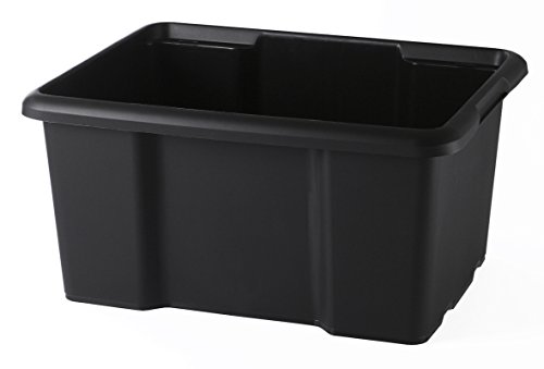 SUNDIS | Bac de rangement empilable et superposable - Contenance 30 Litres - Noir - Fabriqué à partir de 100% de matière recyclée - 3940017