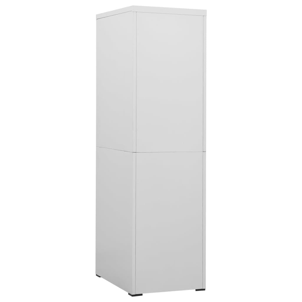 Armadietto portadocumenti grigio chiaro, 46 x 62 x 164 cm, in acciaio, con 5 cassetti e serratura, armadio da ufficio per documenti A4 e legale, chiudibile, ideale per ufficio, casa e studio