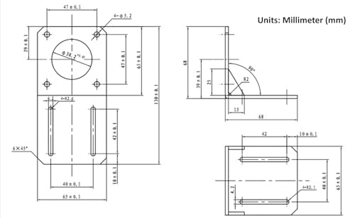 4pcs Nema 23 Stepper Motor Steel Mounting Bracket with Mounting Screws