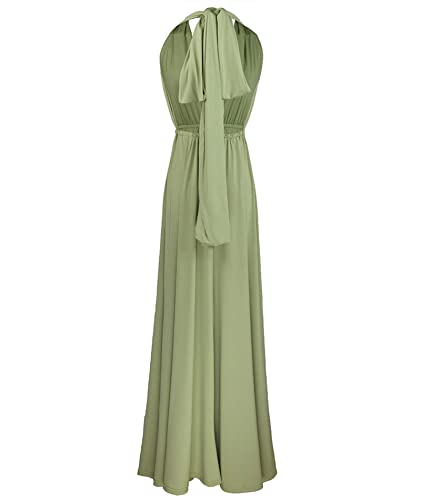Image of Sexyshine Women's Backless Gown Dress Convertible Multi-Way Wrap Halter Cocktail Dress Bandage Bridesmaid Long Dresses