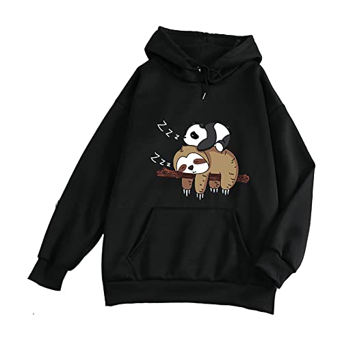 Chvity Hoodies For Women Pullover Cute Pattern Long Sleeve Hooded Sweatshirts Sloth and Panda Graphic Blouse Tops Teen Girl Chvity Hoodies For Women Pullover Cute Pattern Long Sleeve Hooded Sweatshirts Sloth and Panda Graphic Blouse Tops Teen Girl