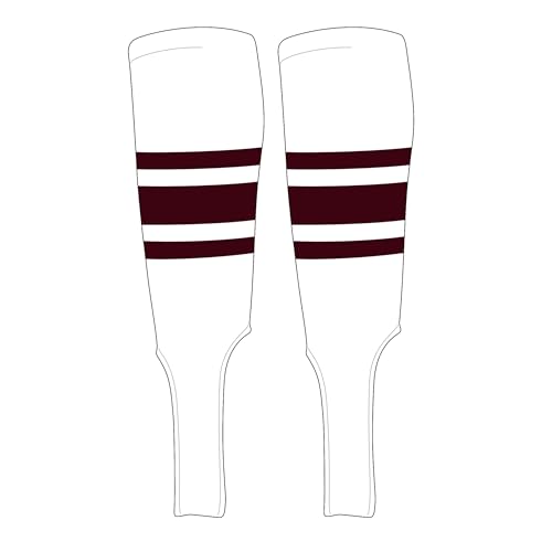Traditional Baseball Stirrups Pattern B-7 White, Maroon