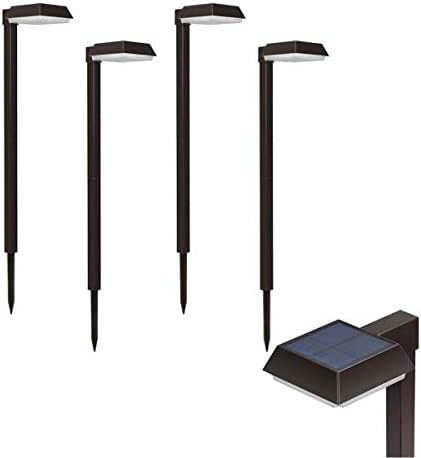 Bobcat Solar Pathway Lights Super Bright 300 lumens with 2-in-1 Warm White and Daylight Modes, Dark Brown Solar Lights for Outdoor Path, Sidewalk, Driveway or Walk Way Light(4 Pack)