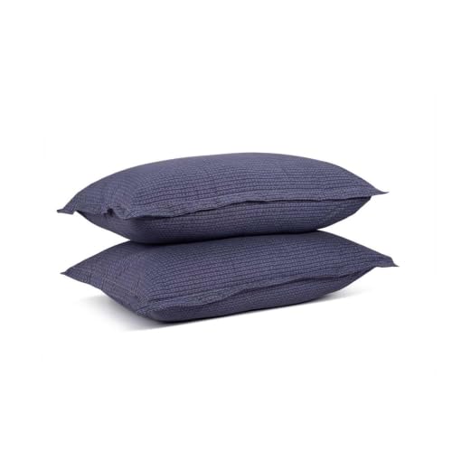 Image of Wakefit 100% Cotton Pillow Cover Set of 2 | 200 TC Soft & Breathable Pillow Cases | Standard Size 18 x 27 Inch | Skin Friendly, Durable & Gentle Machine Washable | Ross Blue
