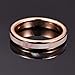 Vakki 4mm Tungsten Rings Rose Gold-Plated Wedding Band with Mother of Pearl Shell Size 7.5