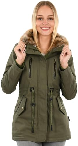 Navahoo B648 Winterjas voor dames (XS-3XL) - 100% katoenen bovenmateriaal, afneembare capuchon met ritssluiting, warme damesjas met teddyvoering, zwart, M Navahoo B648 Winterjas voor dames (XS-3XL) - 100% katoenen bovenmateriaal, afneembare capuchon met ritssluiting, warme damesjas met teddyvoering, zwart, M