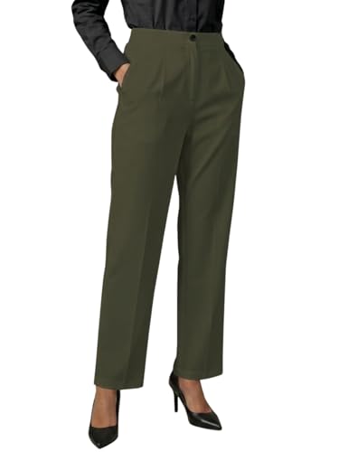 Image of Leriya Fashion Formal Pants for Women Office Wear |Trousers for Women - Straight Pants for Woman Formal Pant for Woman, Stretch Lycra Workwear Trousers