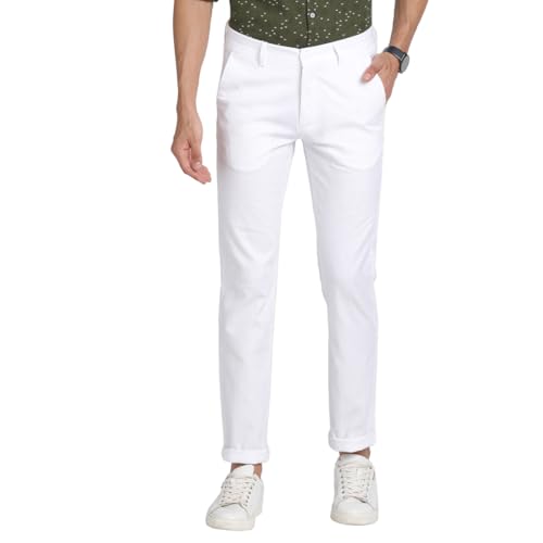 Pantalon en coton et lin blanc léger : fini la chaleur avec l'avant plat
