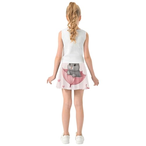 Uniform Girls Skorts Athletic Shorts Tennis Skirts Toddler Little Girl Cute Gray Bunnies Pastel 4t4