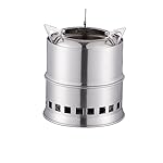 Abcsea 1 Pcs Estufa para Cámping Acero Inoxidable,...: Paquete: Incluye 1 estufa portátil y 1 bolsa de tela. Duradero: cuerpo entero 201 material de acero inoxidable, duradero, para garantizar un uso prolongado. Portátil: Se puede montar fácilmente, pequeño pero un poco pesado, alrededor de 0,5 kg, tambi...