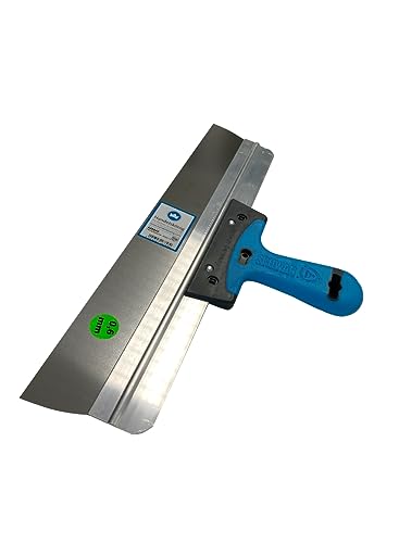Handelskönig Flächenspachtel Alu mit Softgriff, Blattstärke 0,6 mm, Breite 500 mm, rostfrei, breit mit Stiel, Spachtel für Trockenbau Fassade Fassadenspachtel 500 mm