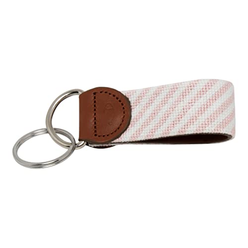 Image of Leather Hand-Stitched Needlepoint Key Fob or Key Chain
