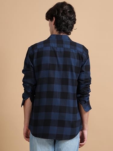 Image of StitchX Men's Slim Fit Brushed Cotton Buffalo Checkered Shirt