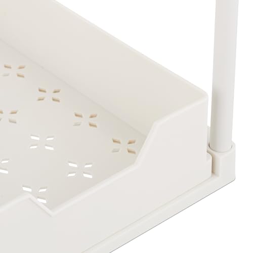 Relaxdays Organizador Bajo Fregadero, 2 Estantes, Extensible, 37x22x40 cm, Productos de Limpieza Cocina y Baño, Blanco - imagen 7