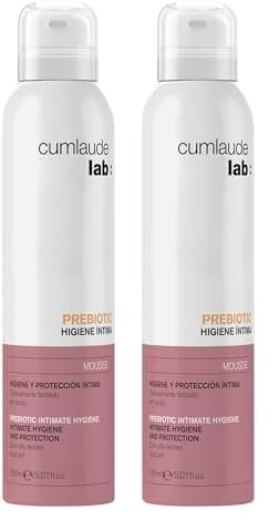Cumlaude Lab Prebiotic - Mousse Limpiador de Higiene y Protección Íntima con Prebióticos y Ácido Láctico, para Reequilibrar la Flora Bacteriana - 150 ml (Paquete de 2)