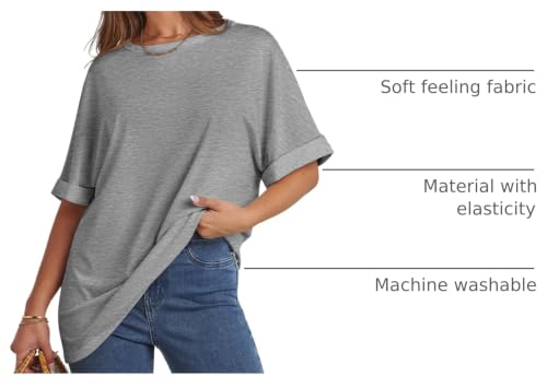 Image of ATHMILE Womens Oversized T Shirts Summer Tops Spring Casual Loose Fit Workout Short Sleeve 2026 Beach Vacation
