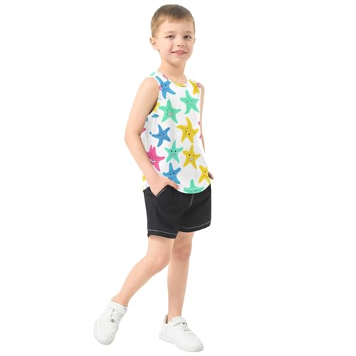 J JOYSAY Cartoon Starfish Happy Boys Tank Top Sleeveless Muscle Shirts Quick Dry Kids T-Shirts 3-15T4