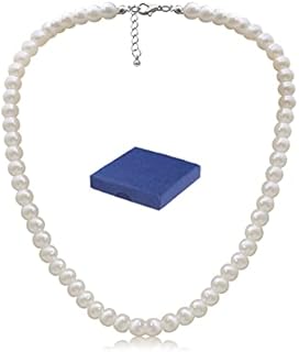MEITREND Pearl Necklaces Round Imitation Pearl Choker Necklace bead necklace for Wedding Bridal Banquet Party Elegant Jewellery Accessory Gift for Mothers Day Birthday White Diameter of Pearl 8mm