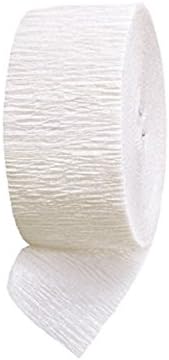 Miniatura 2 de Amscan Serpentina de crepé para fiestas, 81 pies, color blanco helado (paquete de 2)