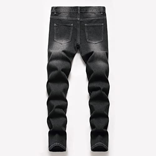 Boy's Ripped Distressed Skinny Fit Fashion Slim Washed Kids Denim Jeans Pants2