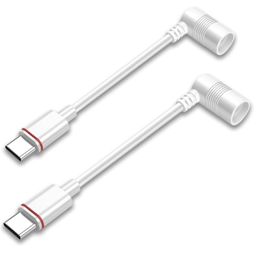 VERVERAY 2PCS Barrel Plug to USB-C Adapter for Ring USB C Outdoor Cameras Barrel Adapter Compatible with Ring Solar Panel for Stick Up Cam and Spotlight Cam Pro White