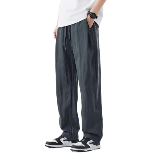 Spring Summer Men's Stretch Slim Straight Casual Pants Sports Trousers