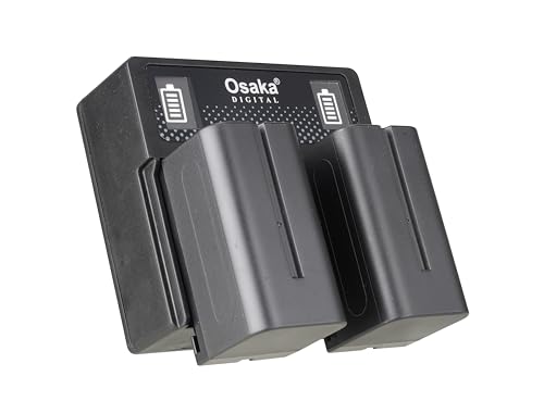 Image of Osaka Dual Charger | Dual Slot Fast Battery Charger for Sony NP-F Series (F550 /F750 /F970) | LED Indicator Smart Charging Dock | Portable Compact Camera Battery Charger with Overcharge Protection