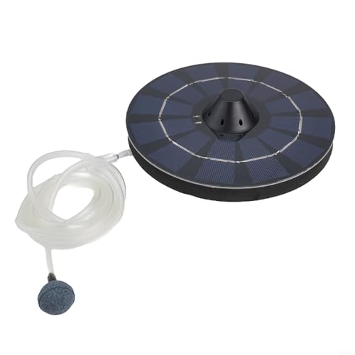 CYRENT Aireador solar para estanque, bomba de oxígeno, alimentado por energía solar, manguera de aire flotante, piedra de burbujas, ahorro de energía, fuente de pecera, jardín, piscina, acuario