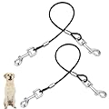 Black Tie Out Cable Leads, 2 Pack Chew Proof Dog Leash Extension Rope Non-Tangle Connect Leash Training Tether Dog, Leash Run Tether for Yard Outdoor and Camping