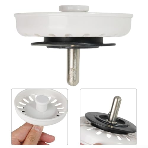 Colador para desagüe de cocina acero inoxidable blanco 3 pcs miniatura 2