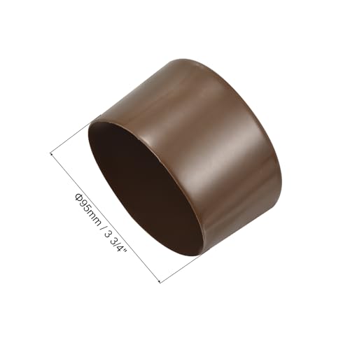 Image of uxcell 4pcs Rubber End Caps 95mm(3 3 /4 inch) ID Vinyl Round Tube Bolt Cap Cover Screw Thread Protectors Brown, 50mm Height