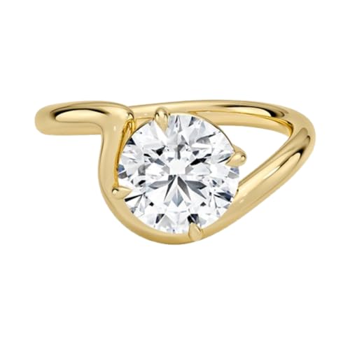 1 CT-5 CT Colorless Moissanite Engagement Ring, Claw Prong Solitaire, Antique Wedding Ring, Solid 10K/14K/18K Gold Anniversary Promise Ring Gifts for Her