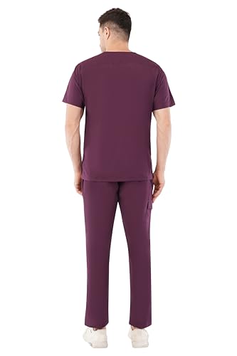 Image of PRAGATI TRENDS Premium Unisex Scrub Suit With Customize Name Print Option(Follow the Description) V-Neck Top and Cargo Type Trouser