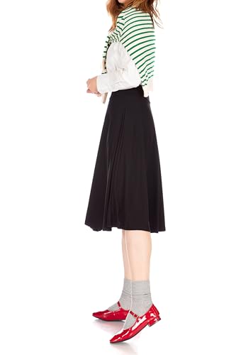 Dani's Choice Stretch High Waist A-line Flared Long Midi Skirt3