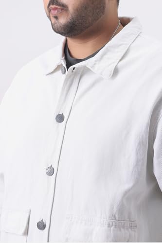 Image of Urbano Plus Men's Relaxed Fit Full Sleeve Utility Denim Jacket