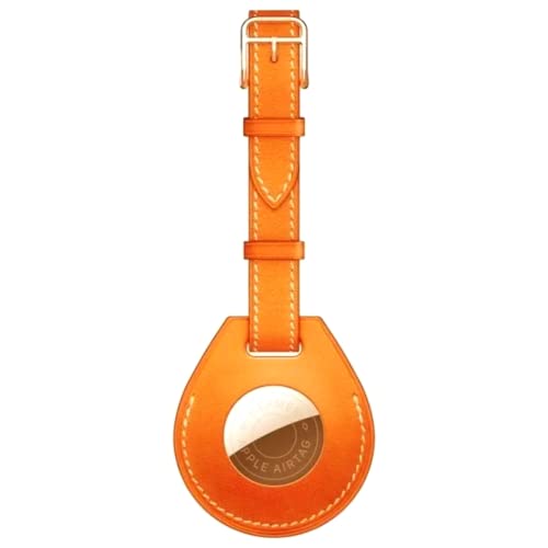 Capa Protetora De Airtag De Couro Com Chaveiro Bolsa Viagem (Caramelo)