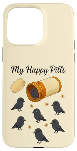 Funny Crow My Happy Pills D j̎q ̎q LbY X}zP[X iPhone 15 Pro Max p