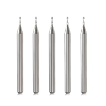 CNC Router Bits 1/8" Shank CNC Bit End Mill 1/32" Cutting Dia Flat Nose Carbide Endmill Two Flute Spiral Upcut Milling Cutter Tool Set for Wood PVC MDF Hardwood 1/32 in, 5