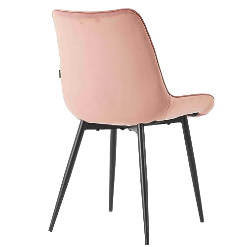 Chaise en velours rose confortable Lesedi pour aménager un coin repas ou un bureau
