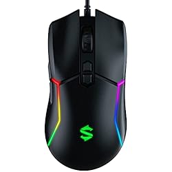 Black Shark Ratón para juegos con cable, ratón ergonómico RGB para juegos,ajustable 10.000 DPI,Chroma RGB 5 modos de retroiluminación,Ratones ópticos para juegos para Windows PC portátil Mac Gamers