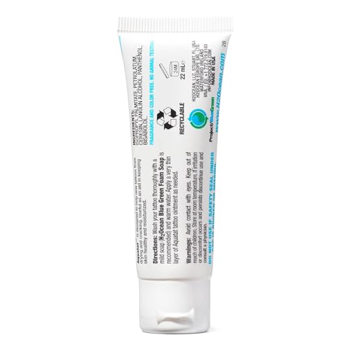 H2Ocean Aquatat Tattoo Healing Ointment - Tattoo Aftercare Cream for Tattoo Supplies - Fragrance- & Dye-Free Tattoo Care Ointment with Vitamins A & B - 0.75 oz (Pack of 2)