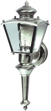 Heath/Zenith SL-4150-SC 150-Degree Motion-Activated Charleston Coach Style Decorative Lantern, Silver Pewter