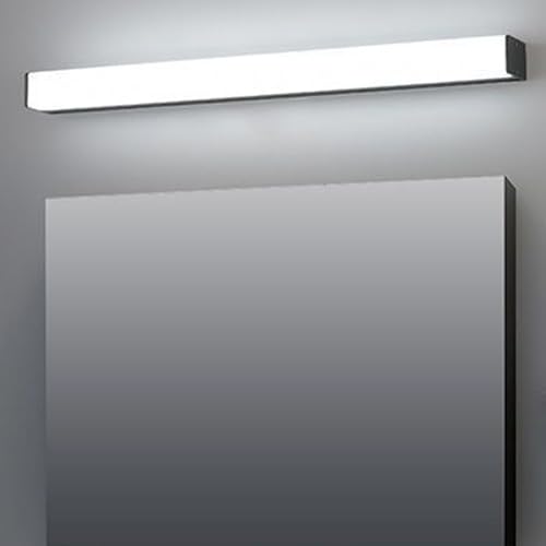 Espejo apliques de pared LED en aluminio negro y acrílico con luz blanca de diseño moderno