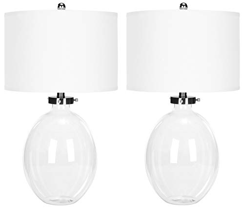 Lámpara de mesa de noche de vidrio transparente 26 pulg.