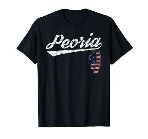 Retro Peoria Illinois USA Flag Camiseta Camiseta