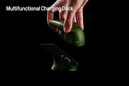 Image of 8Bitdo Retro R8 Mouse with Charging Dock, PAW 3395 Optical Sensor DPI 26K, 4K Polling Rate, Programmable Buttons, Kailh Sword GM X Micro Switches, Ambidextrous - Xbox Edition (Officially Licensed)