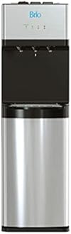Brio 520 UV Self-Cleaning Bottleless Water Cooler Dispenser, UL Certified | Built-in 2 Stage Filtration (2 Free Replacement Filters Included) Reduces PFAS & Microplastics | 3 Temp (Hot Cold, Room)